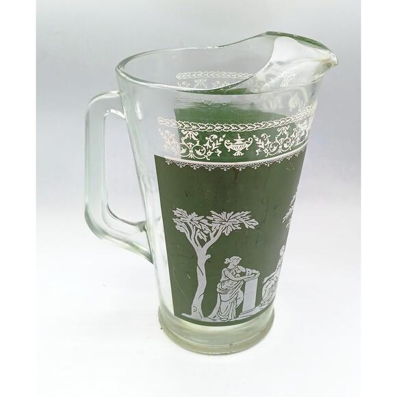 Vintage Jeannette Wedgewood Glass Greek Hellenic Pitcher - Picture 3 of 4